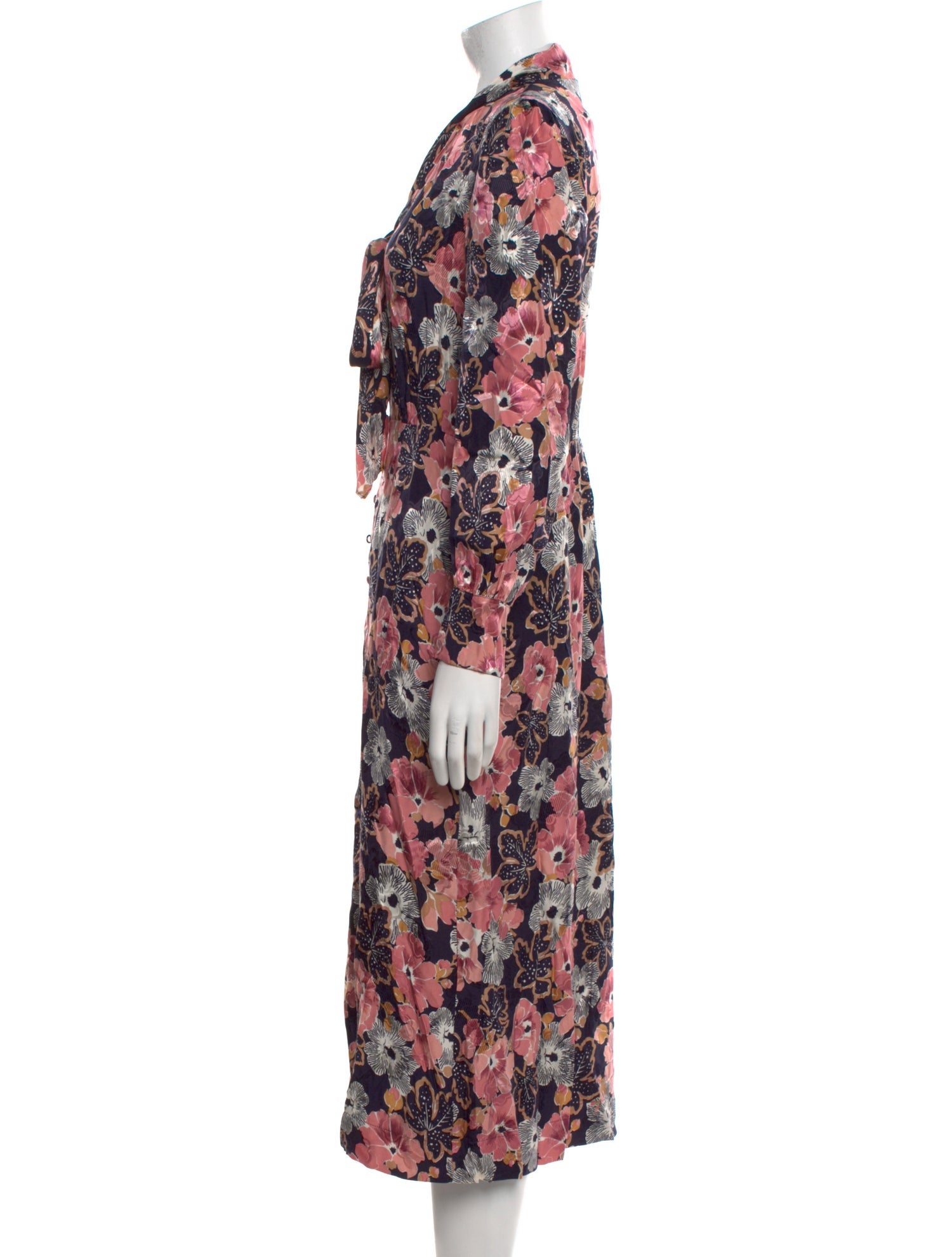 Rebecca Taylor Floral Print Midi Length Dress